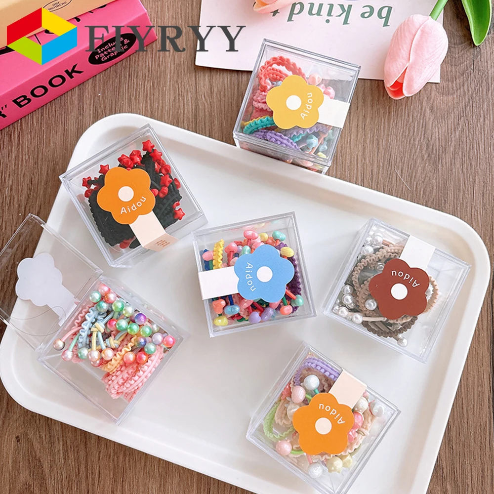 Kids Outdoor Decor - 12PCS Cartoon Candy Colorful Hair Ties