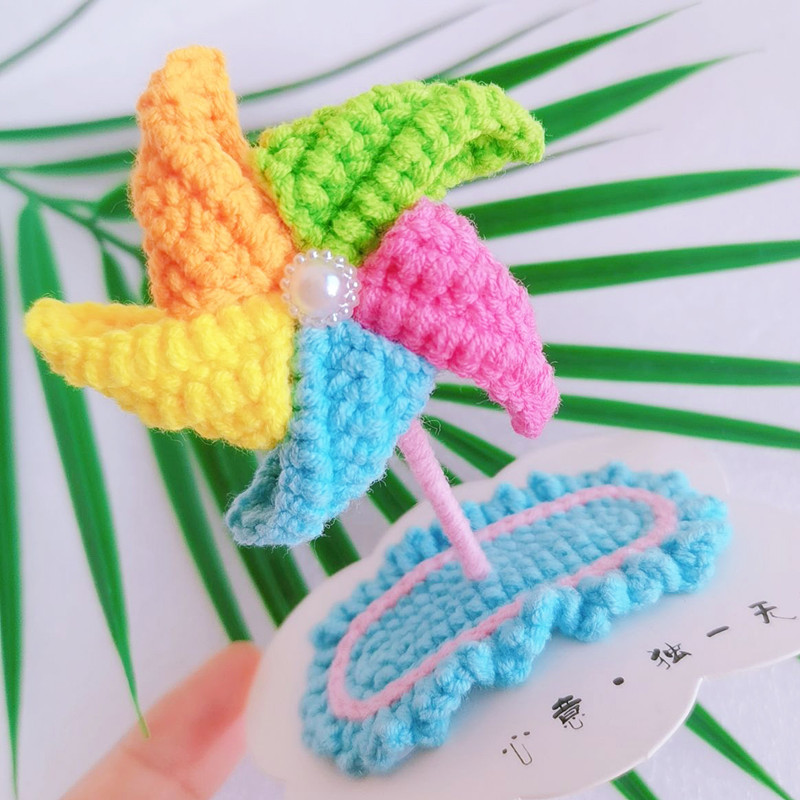 Kids Outdoor Decor - Knitted Woolen Baby Barrettes Cartoon Rabbit