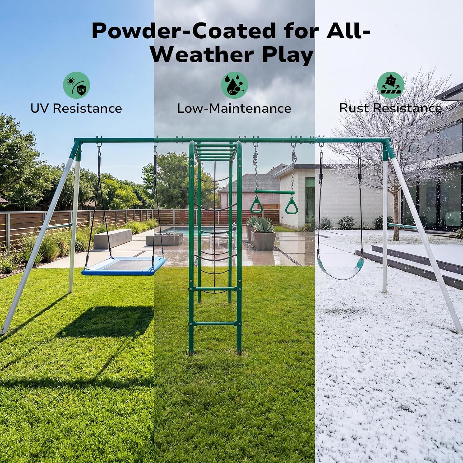 Backyard Swing Set with Monkey - огляд і ціна Kids Outdoor Monkey Bar Set