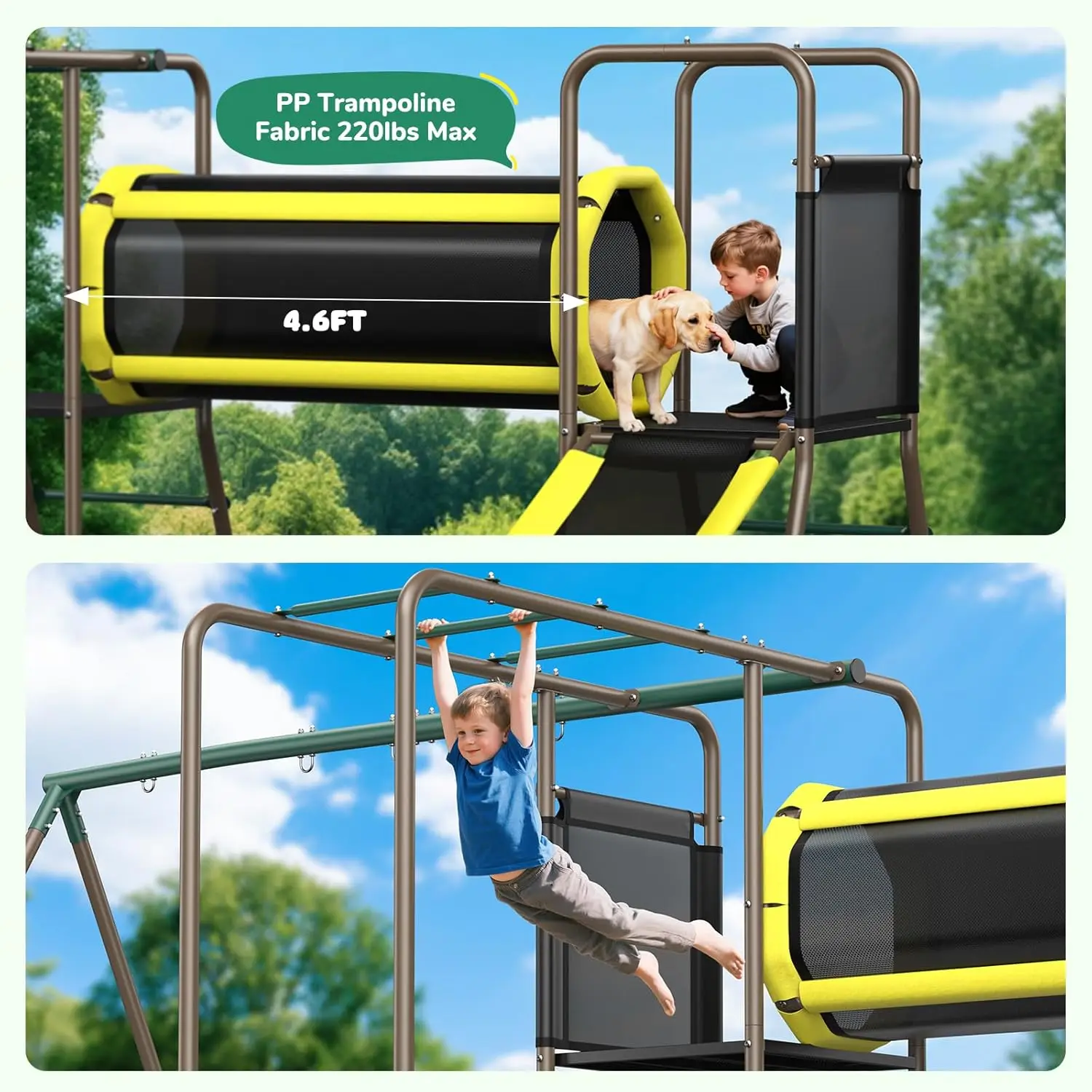 Hapfan 660lbs Swing Set with S - огляд і ціна Kids Outdoor Monkey Bar Set
