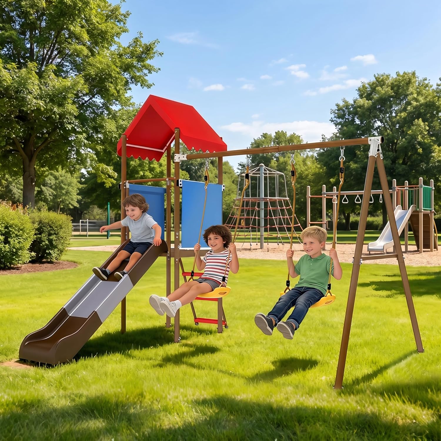 Metal Swing Set for Kids with  - огляд і ціна Kids Outdoor Garden Set