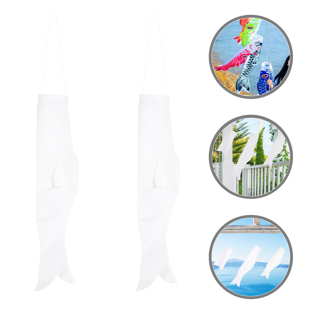 2Pcs Blank Cloth Carp Windsock - огляд і ціна Kids Outdoor Decor
