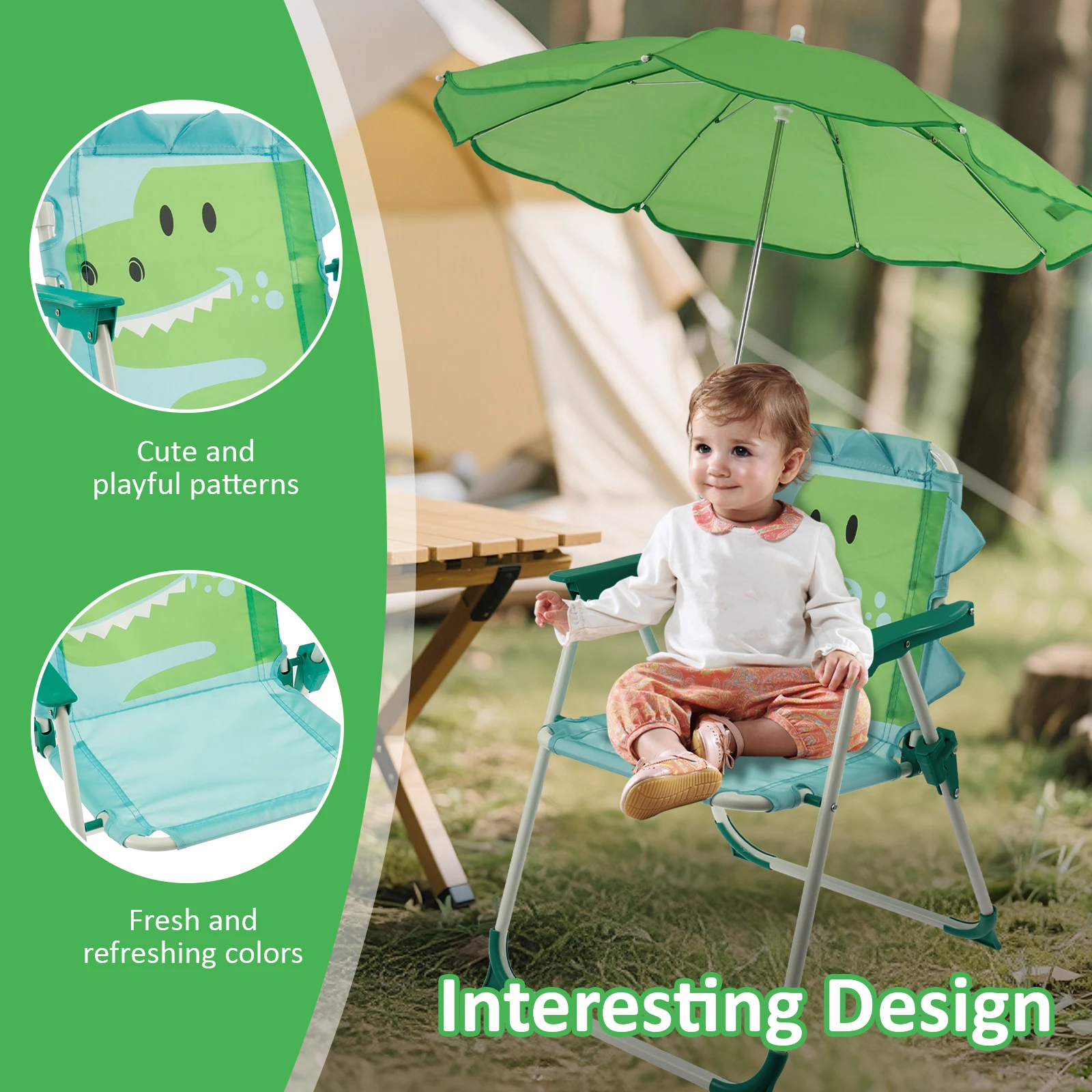Kids Folding Beach Chair With  - огляд і ціна Kids Outdoor Loungers