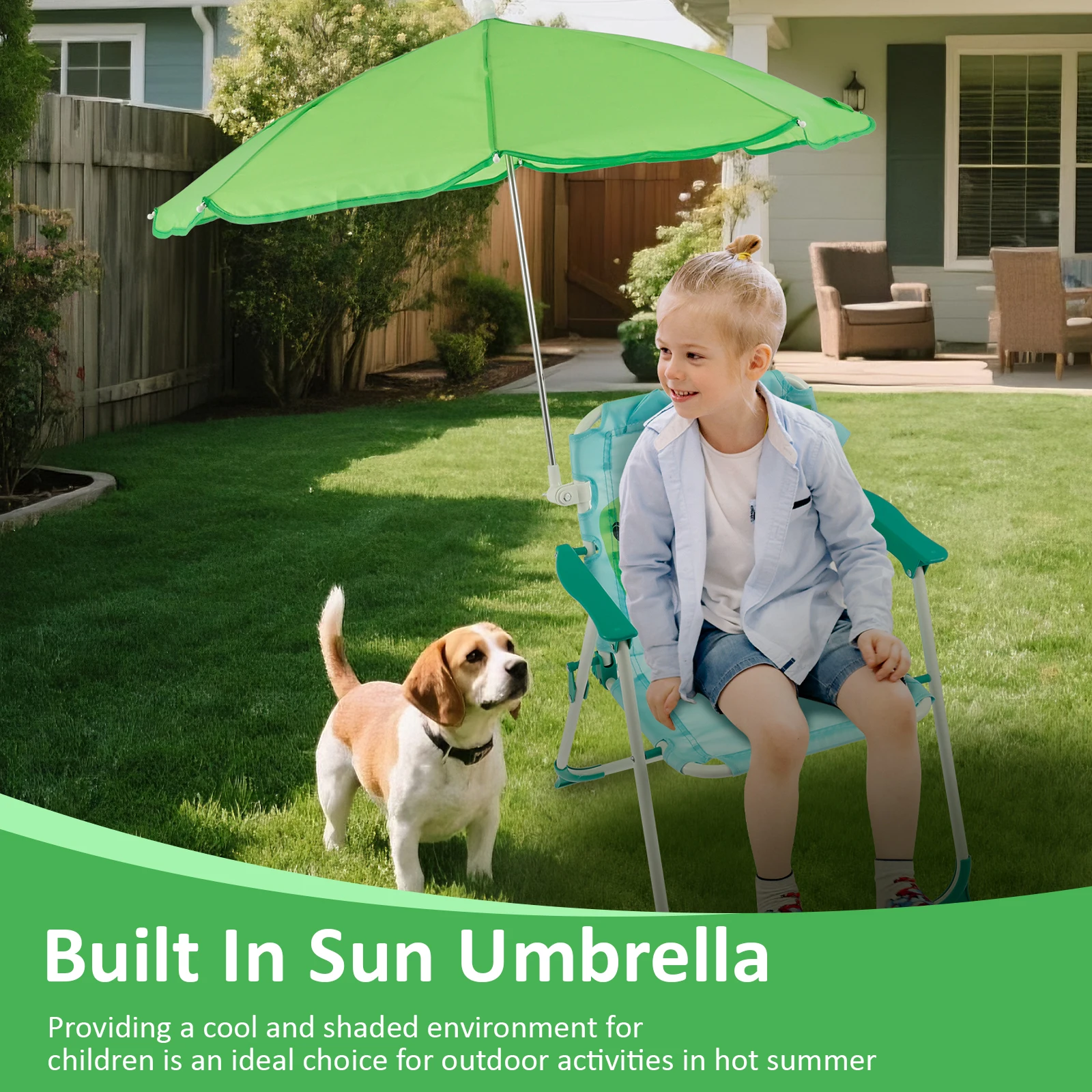 Kids Folding Beach Chair With  - огляд і ціна Kids Outdoor Loungers