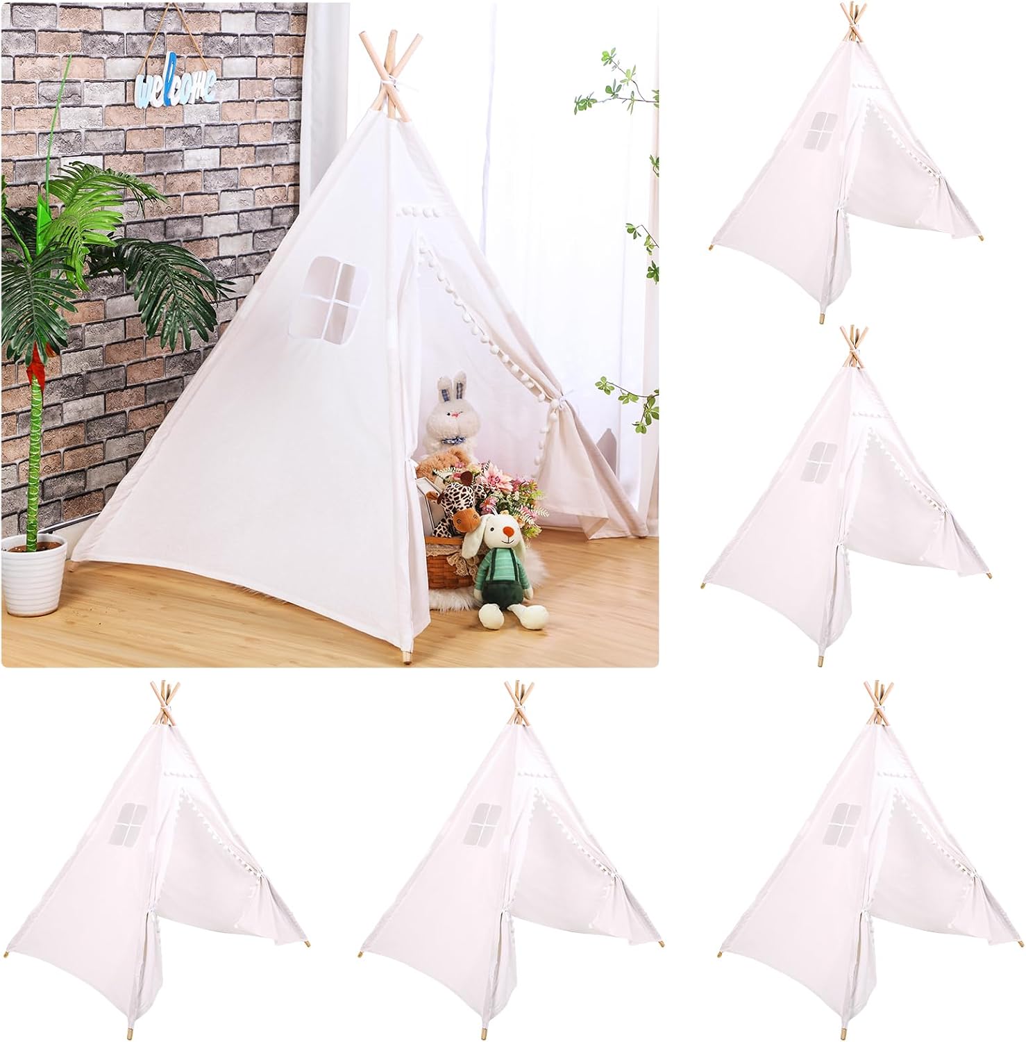 Windyun 6 Pcs Kids Teepee Tent - огляд і ціна Kids Outdoor Teepee
