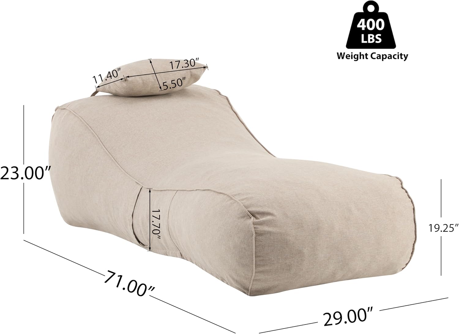 Morton Bean Bag Chair, Fabric  - огляд і ціна Kids Outdoor Loungers