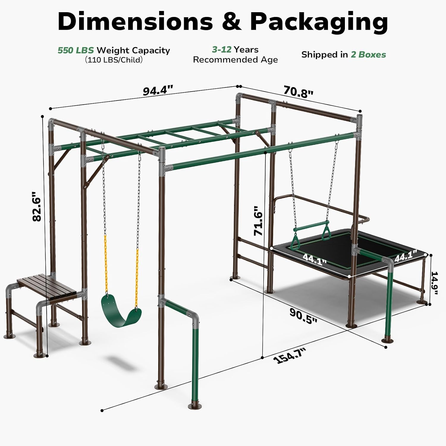 Monkey Bars Kids Outdoor Jungl - огляд і ціна Kids Outdoor Monkey Bar Set