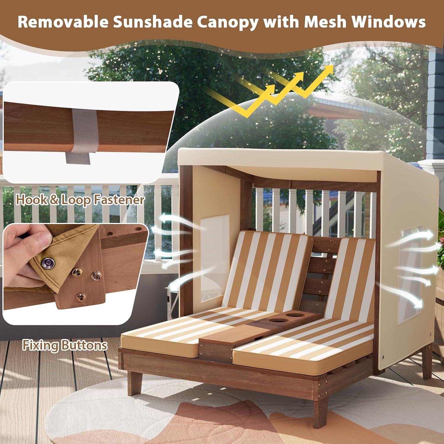 Wood Double Kids Chaise Lounge - огляд і ціна Kids Outdoor Lounge Furniture