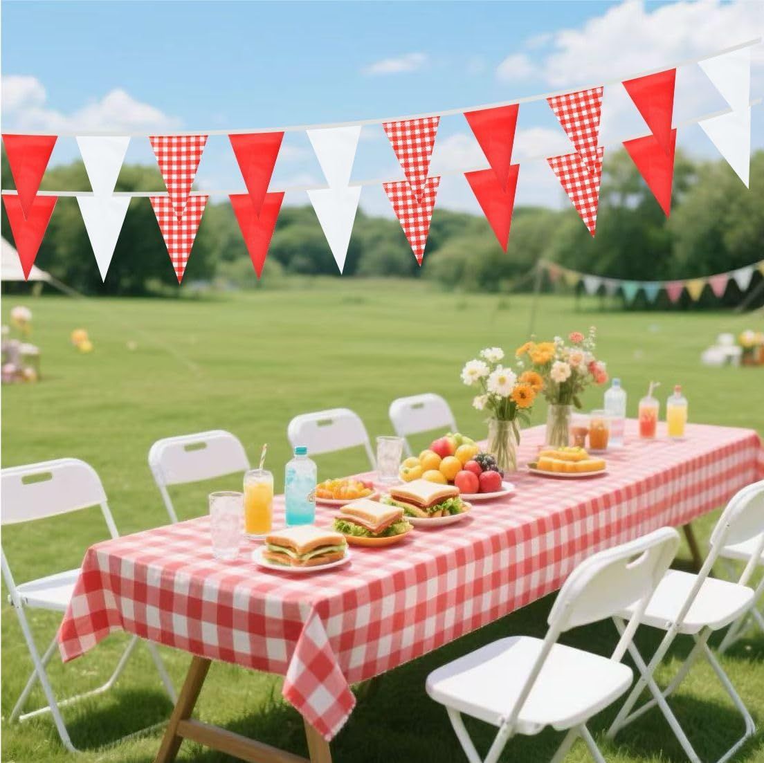 Red and White Banner Triangle  - огляд і ціна Kids Outdoor Garden Set