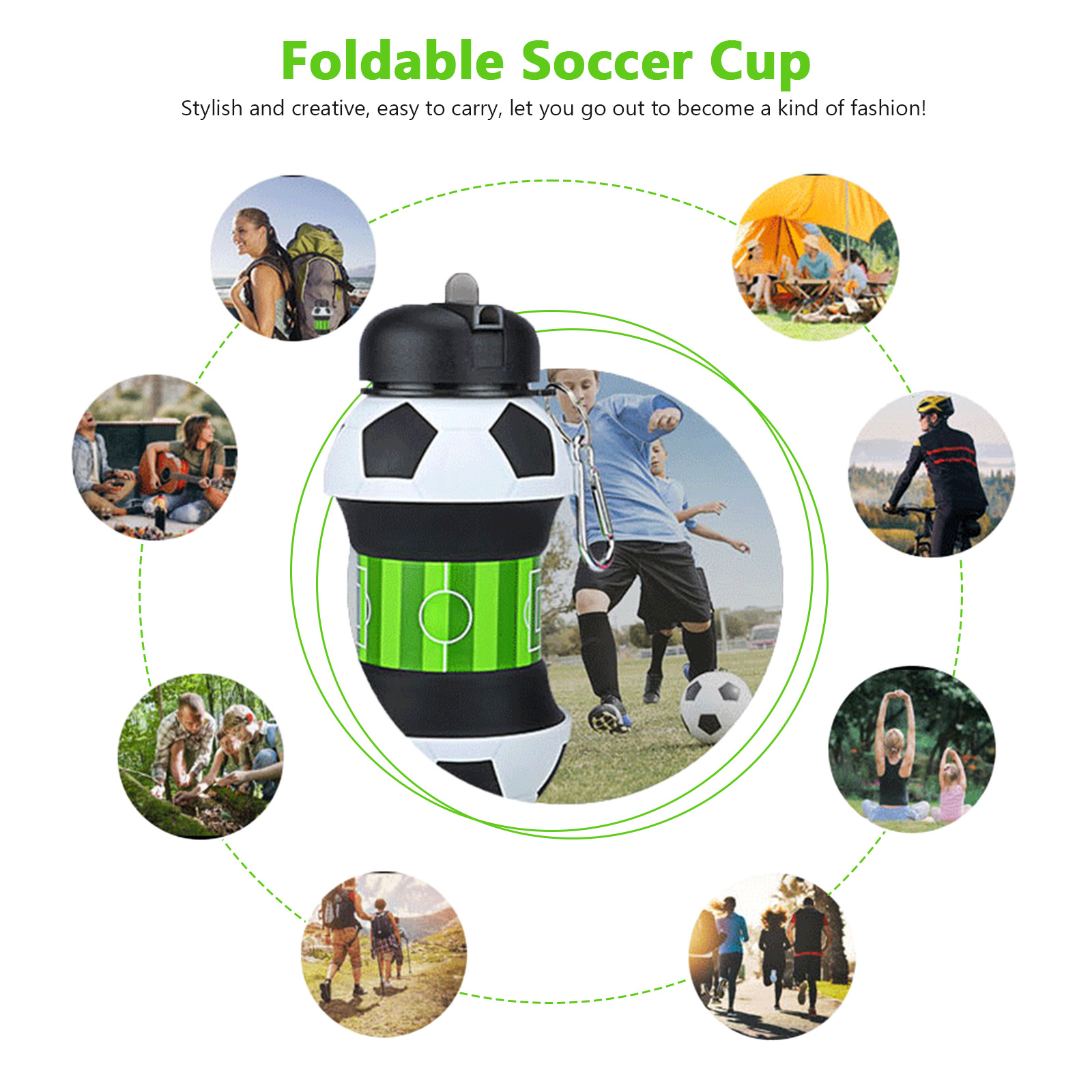 550ml Foldable Football Water  - огляд і ціна Outdoor Kid Friendly
